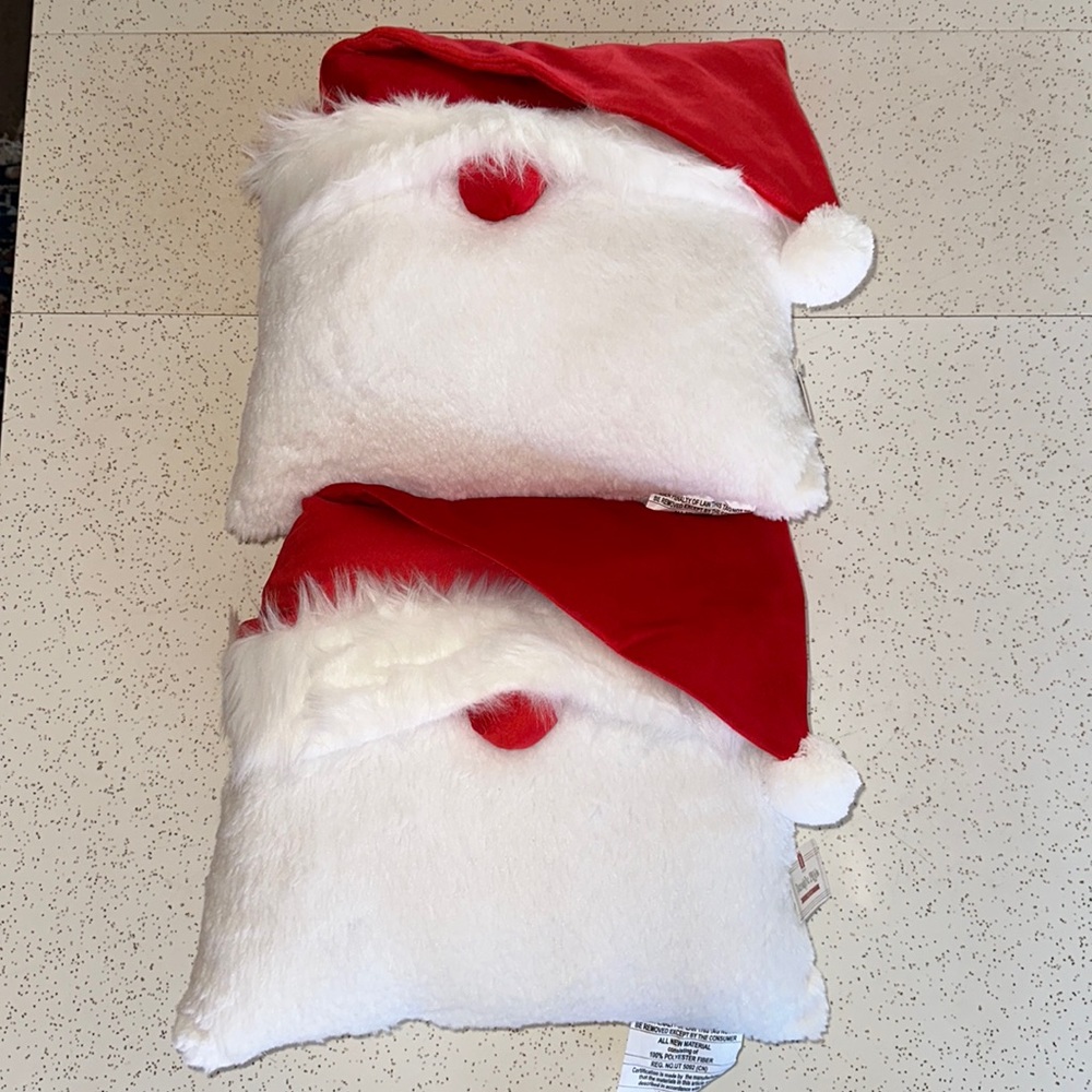 2 NEW Target Bullseyes Playground Christmas 2023 Santa Throw Toss Pillow 13 X 14